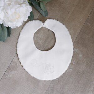 RARE White Heirloom Bib White Rocking Horse with Cowboy Feltman Brothers NWT